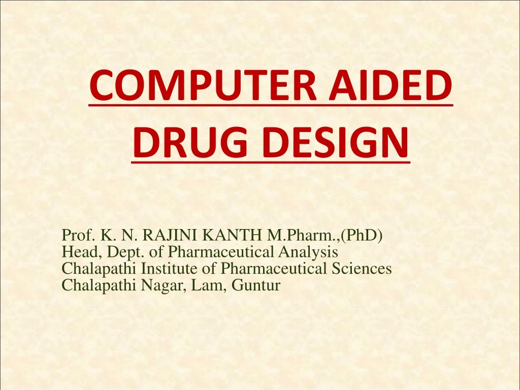 computer aided drug design