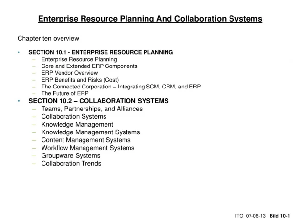 Enterprise Resource Planning And Collaboration Systems