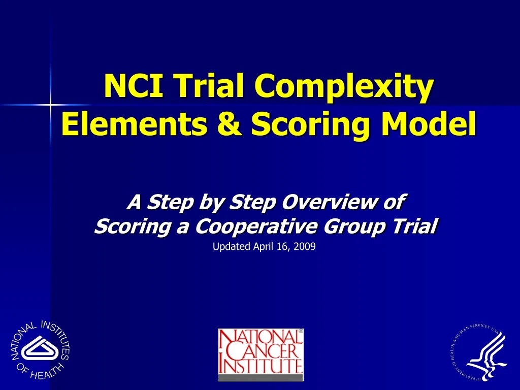 nci trial complexity elements scoring model