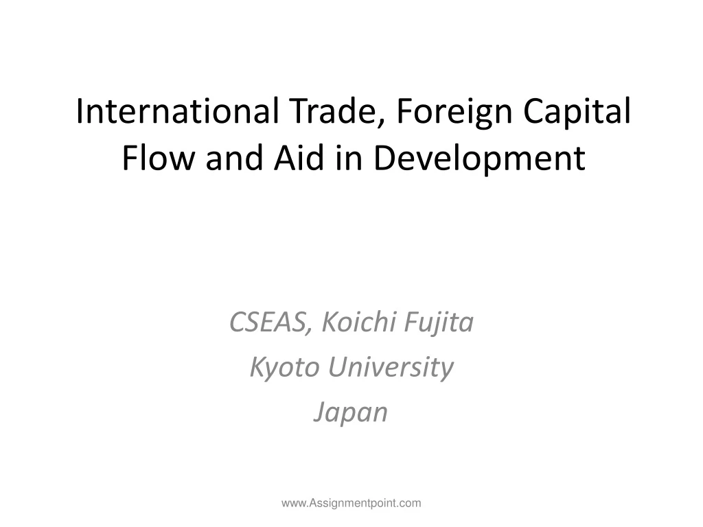 international trade foreign capital flow and aid in development