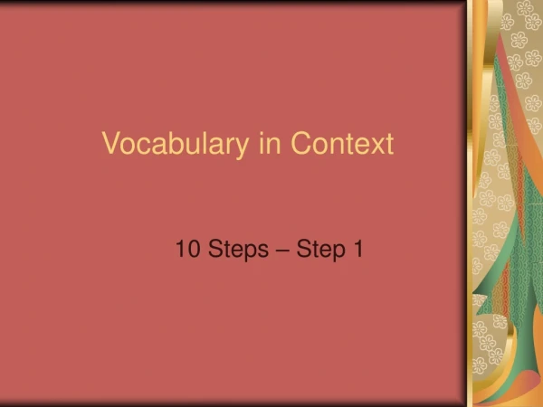 Vocabulary in Context