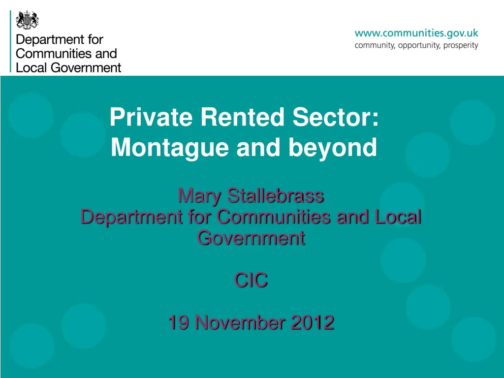 private rented sector montague and beyond