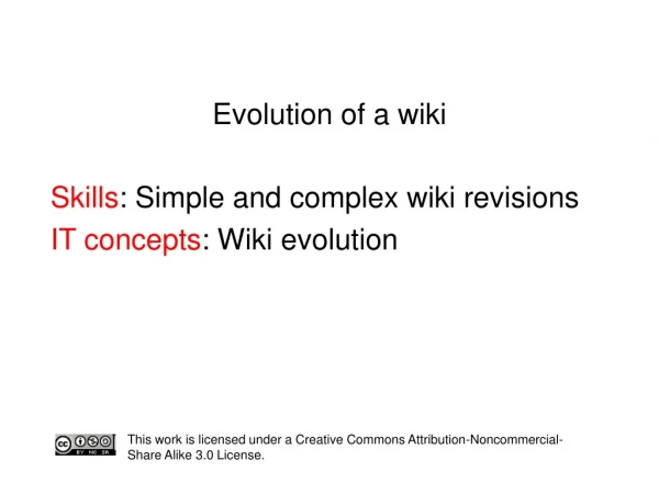 Evolution of a wiki