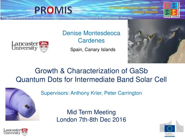 Denise Montesdeoca  Cardenes  Growth  &amp;  Characterization  of  GaSb