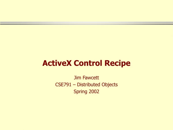 ActiveX Control Recipe