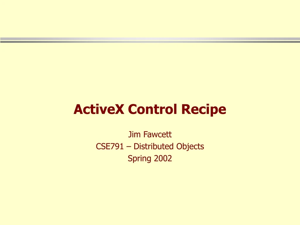 activex control recipe