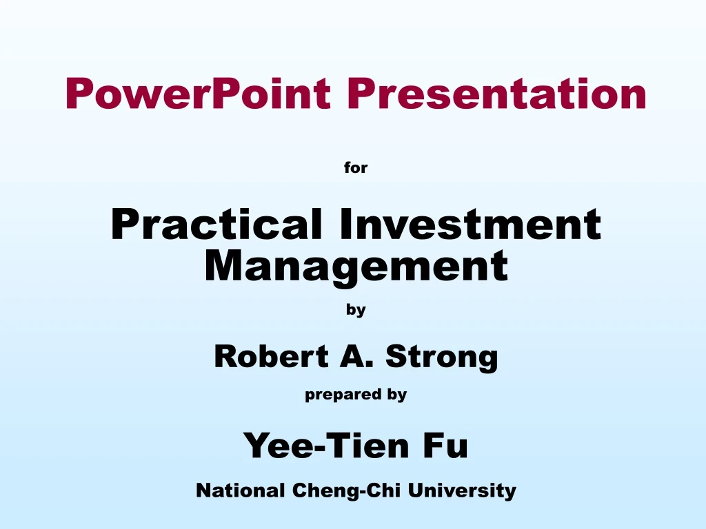 powerpoint presentation for practical investment