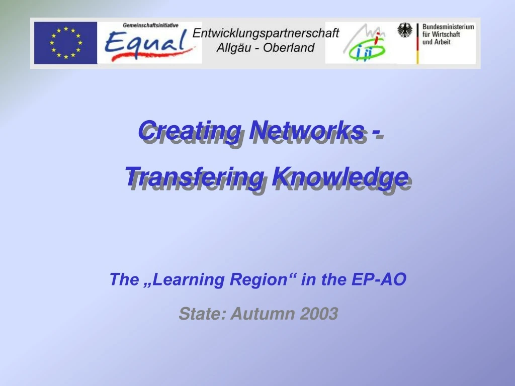 the learning region in the ep ao