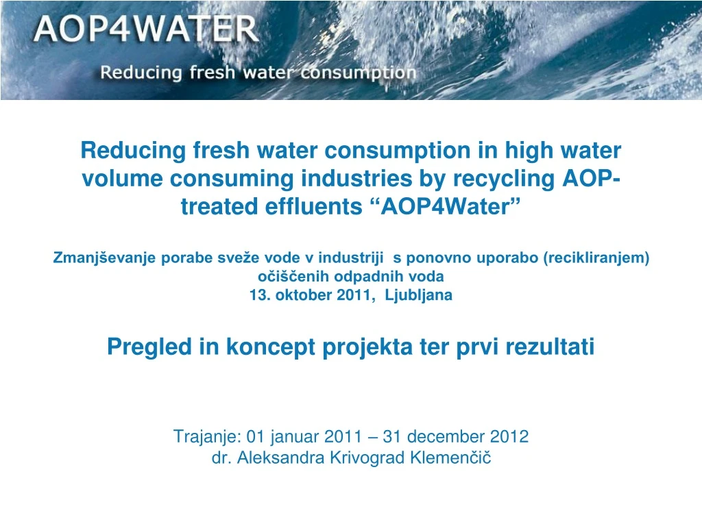 reducing fresh water consumption in high water