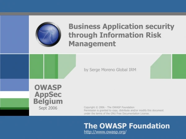 Business Application security through Information Risk Management