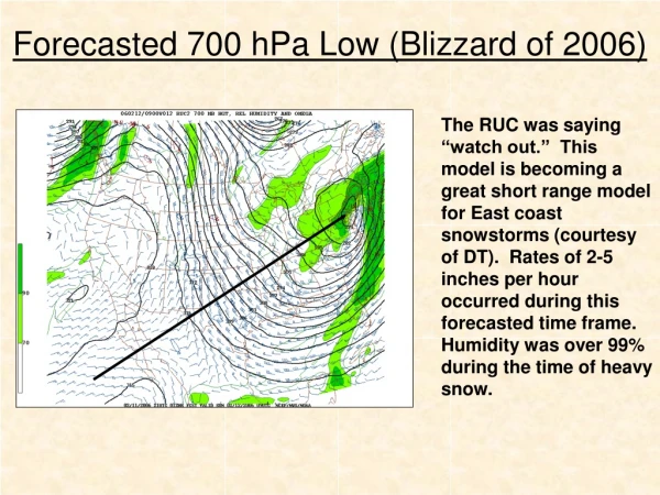 Forecasted 700 hPa Low (Blizzard of 2006)