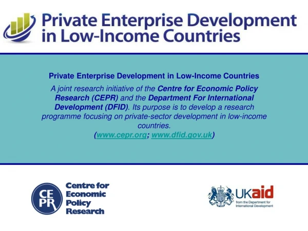 Private Enterprise Development in Low-Income Countries