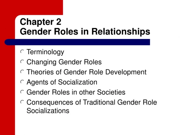 Chapter 2 Gender Roles in Relationships