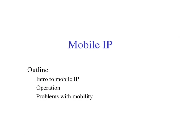 Mobile IP