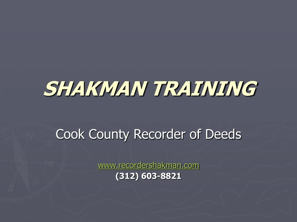 shakman training
