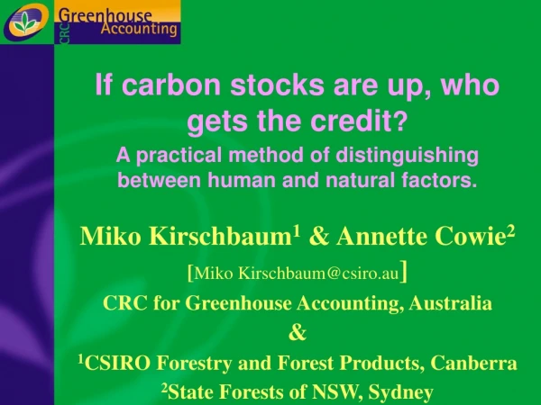 If carbon stocks are up, who gets the credit ?