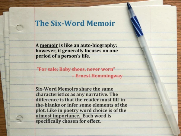 The Six-Word Memoir