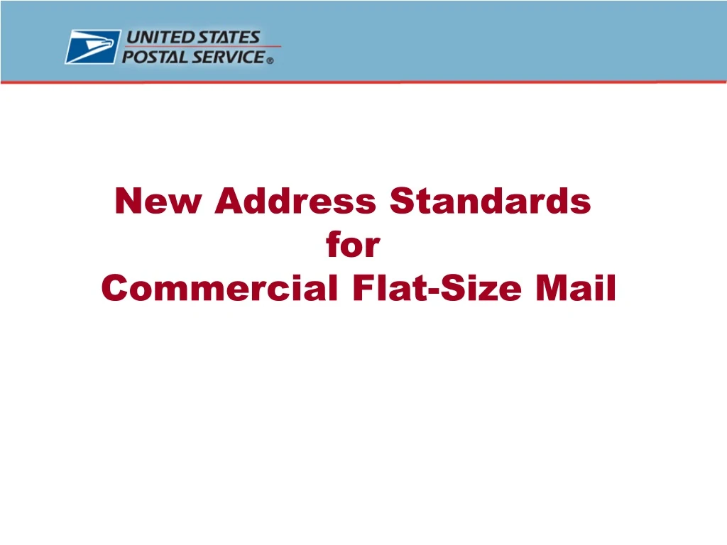 new address standards for commercial flat size