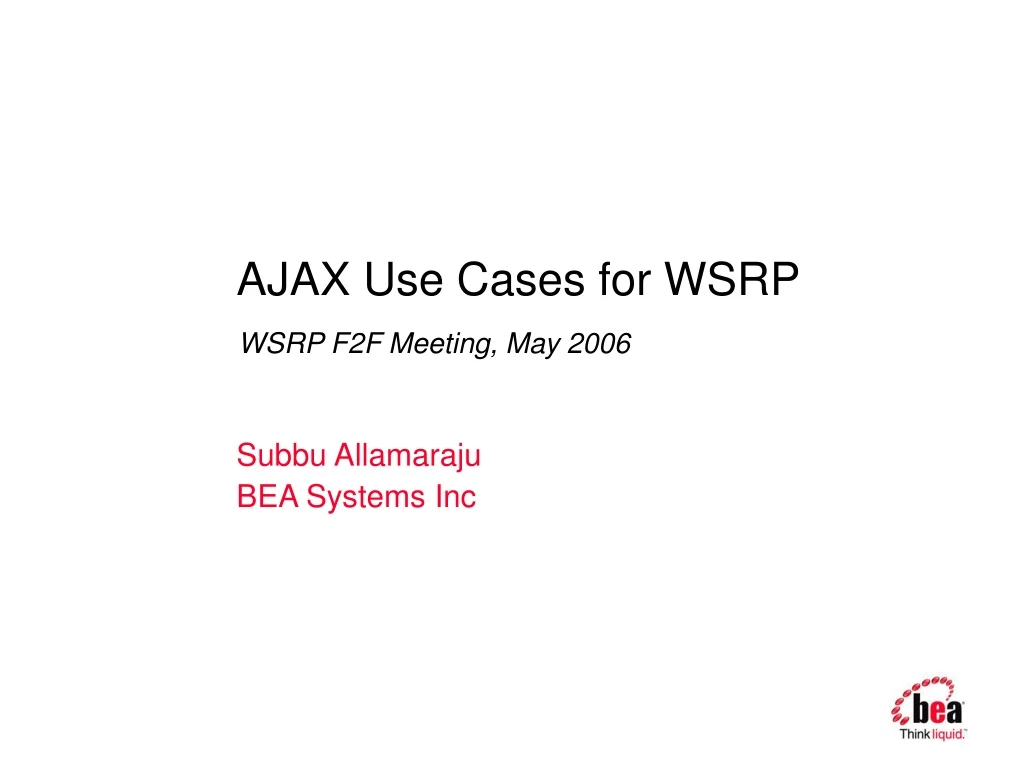 ajax use cases for wsrp