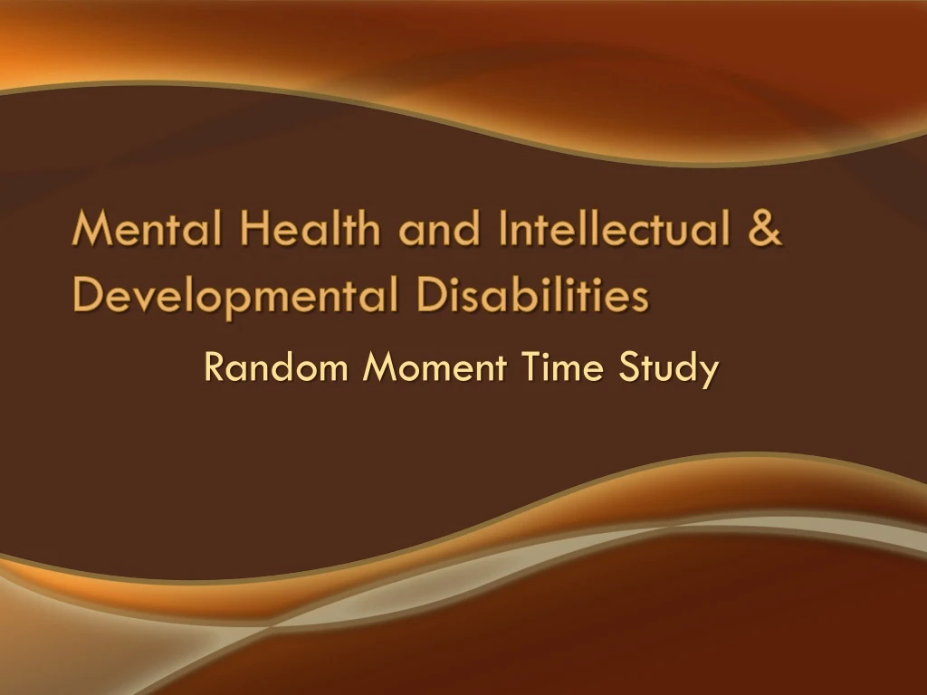 mental health and intellectual developmental