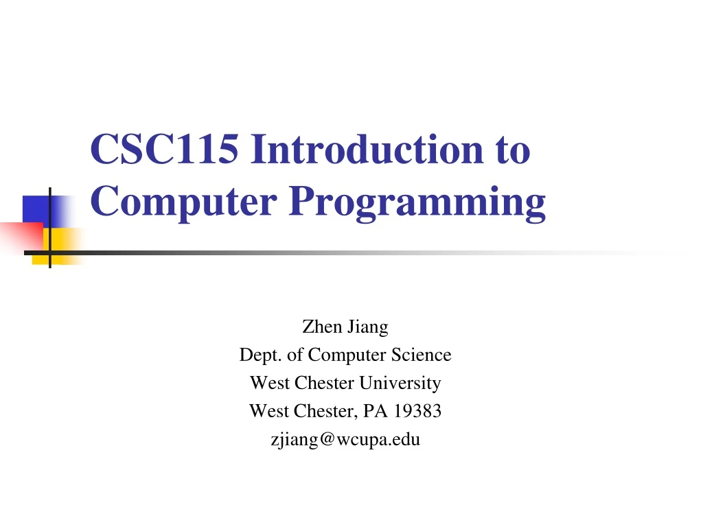 csc115 introduction to computer programming