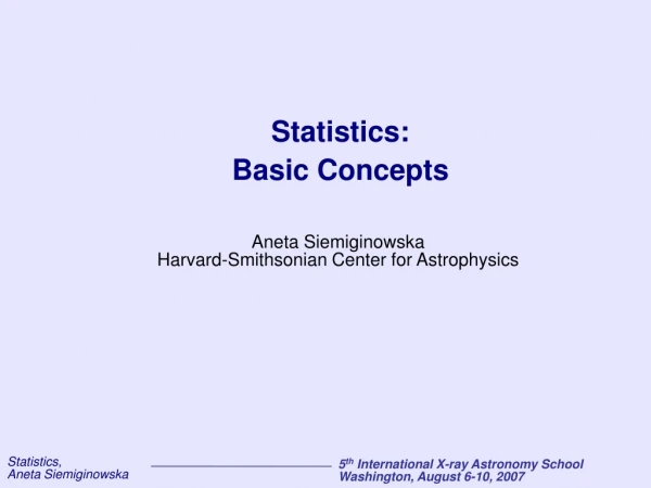 Statistics: Basic Concepts
