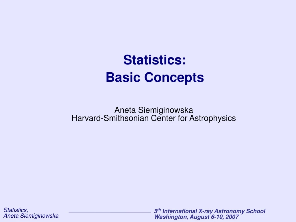 statistics basic concepts