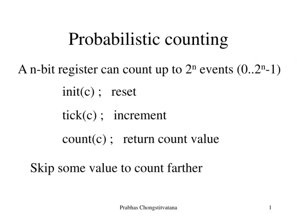 Probabilistic counting