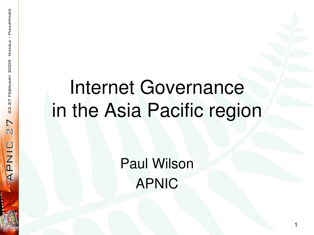 internet governance in the asia pacific region