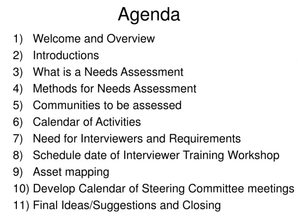 Agenda