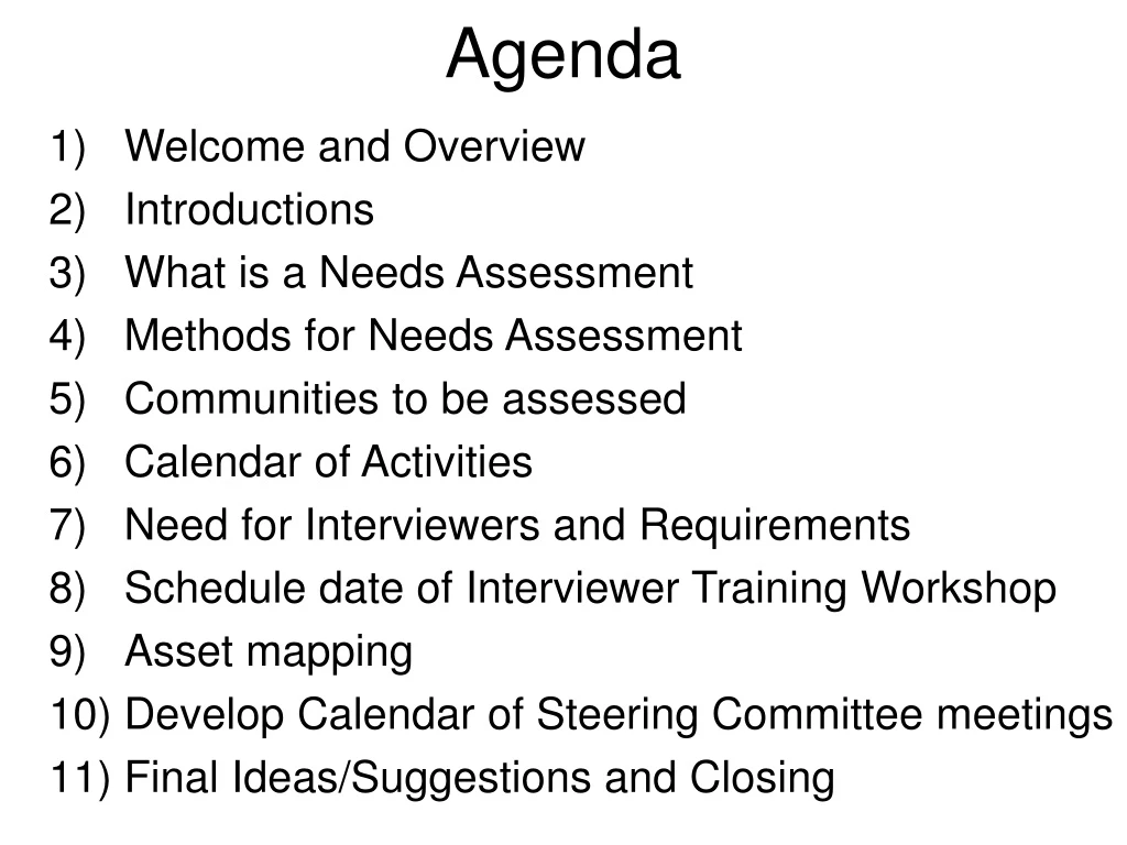 agenda