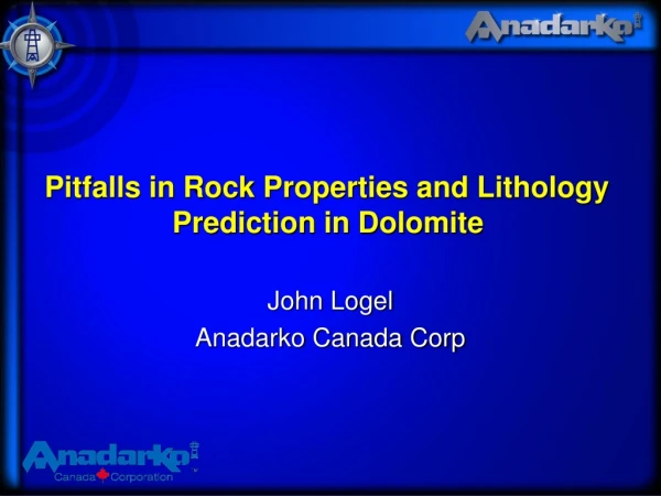 Pitfalls in Rock Properties and Lithology  Prediction in Dolomite