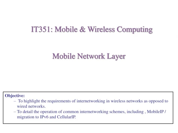 Mobile Network Layer