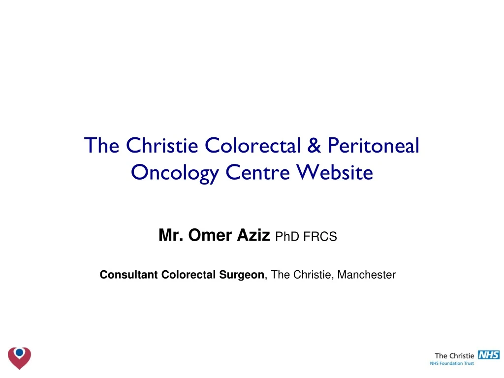 the christie colorectal peritoneal oncology centre website