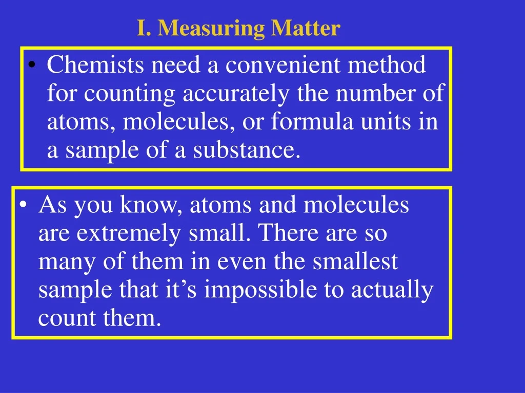 i measuring matter