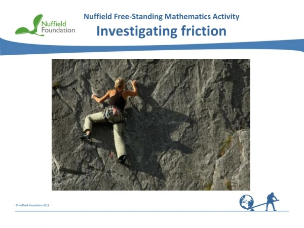 Nuffield Free-Standing  Mathematics Activity Investigating friction