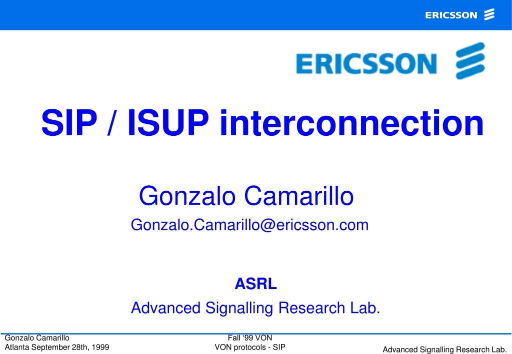 sip isup interconnection