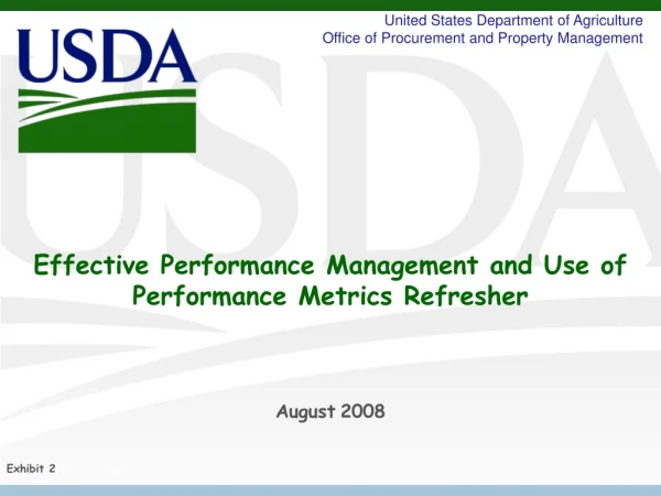 Effective Performance Management and Use of Performance Metrics Refresher