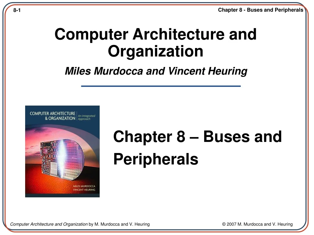 computer architecture and organization miles murdocca and vincent heuring