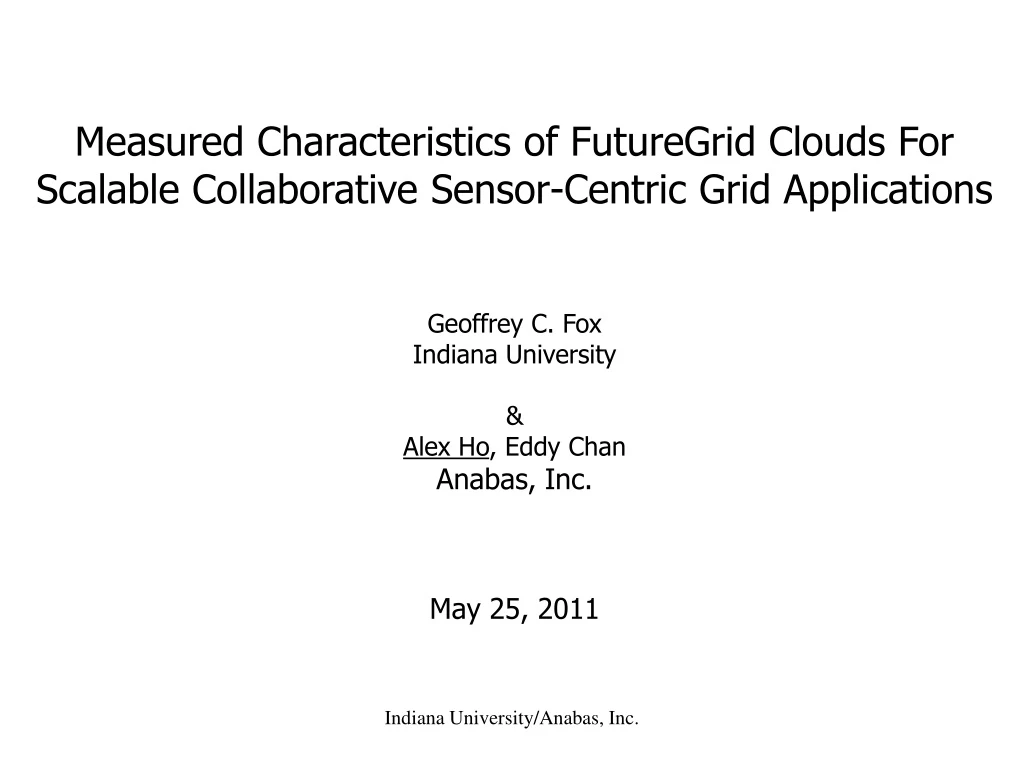 measured characteristics of futuregrid clouds