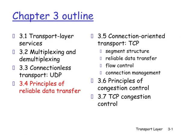 Chapter 3 outline