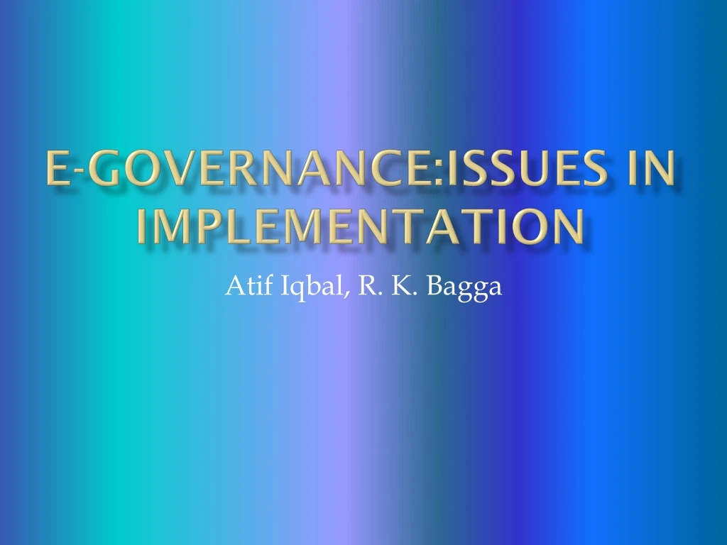e governance issues in implementation