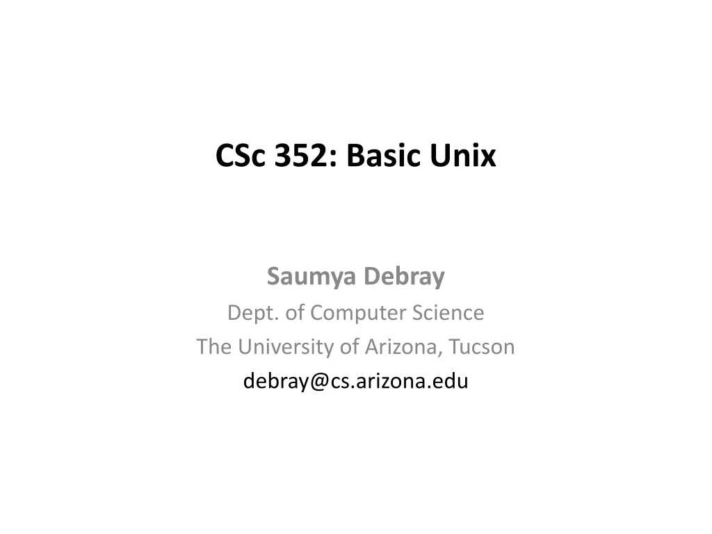 csc 352 basic unix