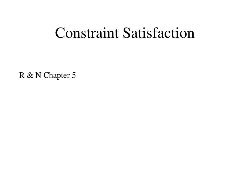 constraint satisfaction