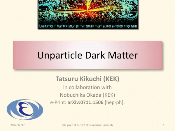 Unparticle Dark Matter
