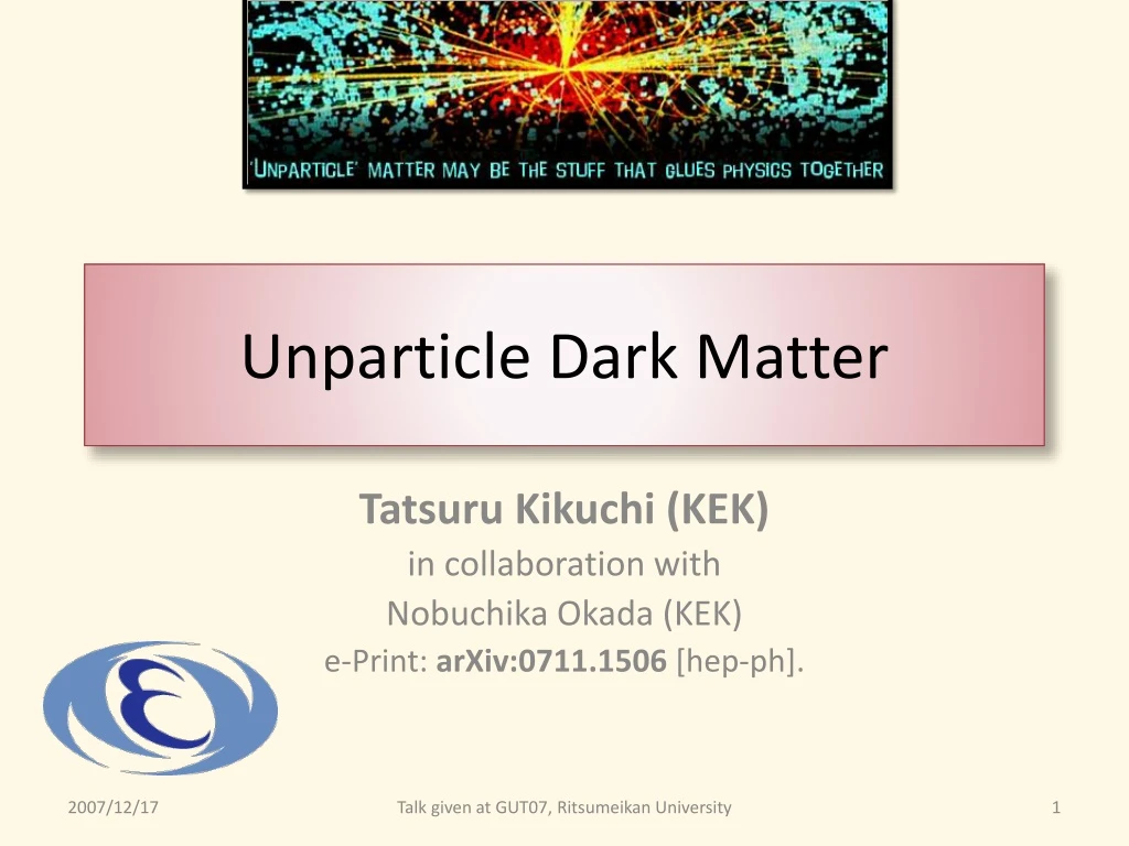 unparticle dark matter