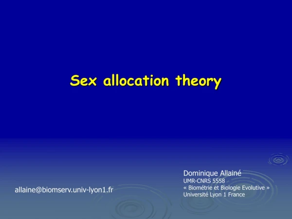 Sex allocation theory