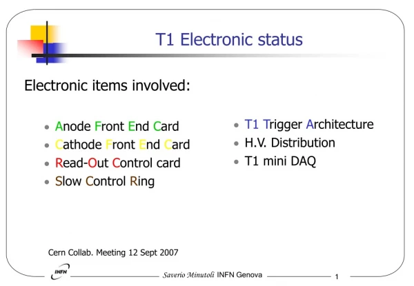 T1 Electronic status