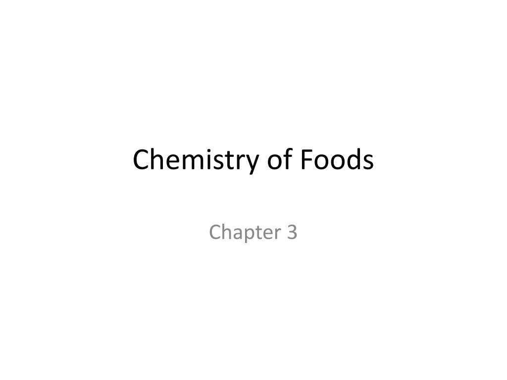 chemistry of foods