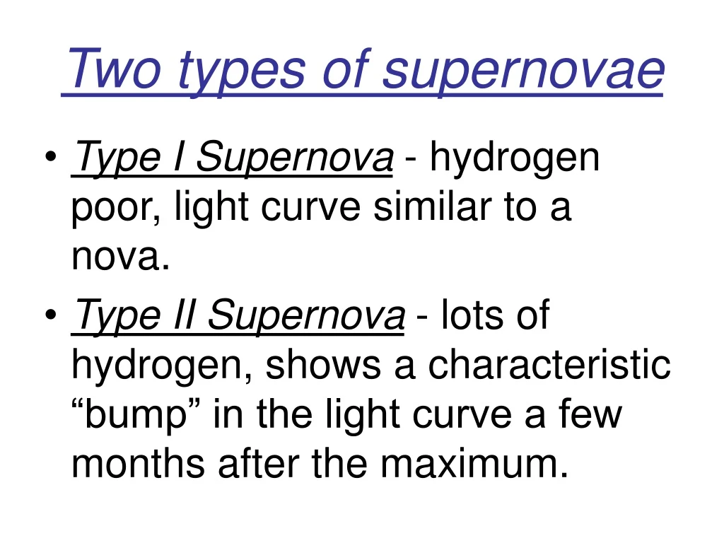 two types of supernovae
